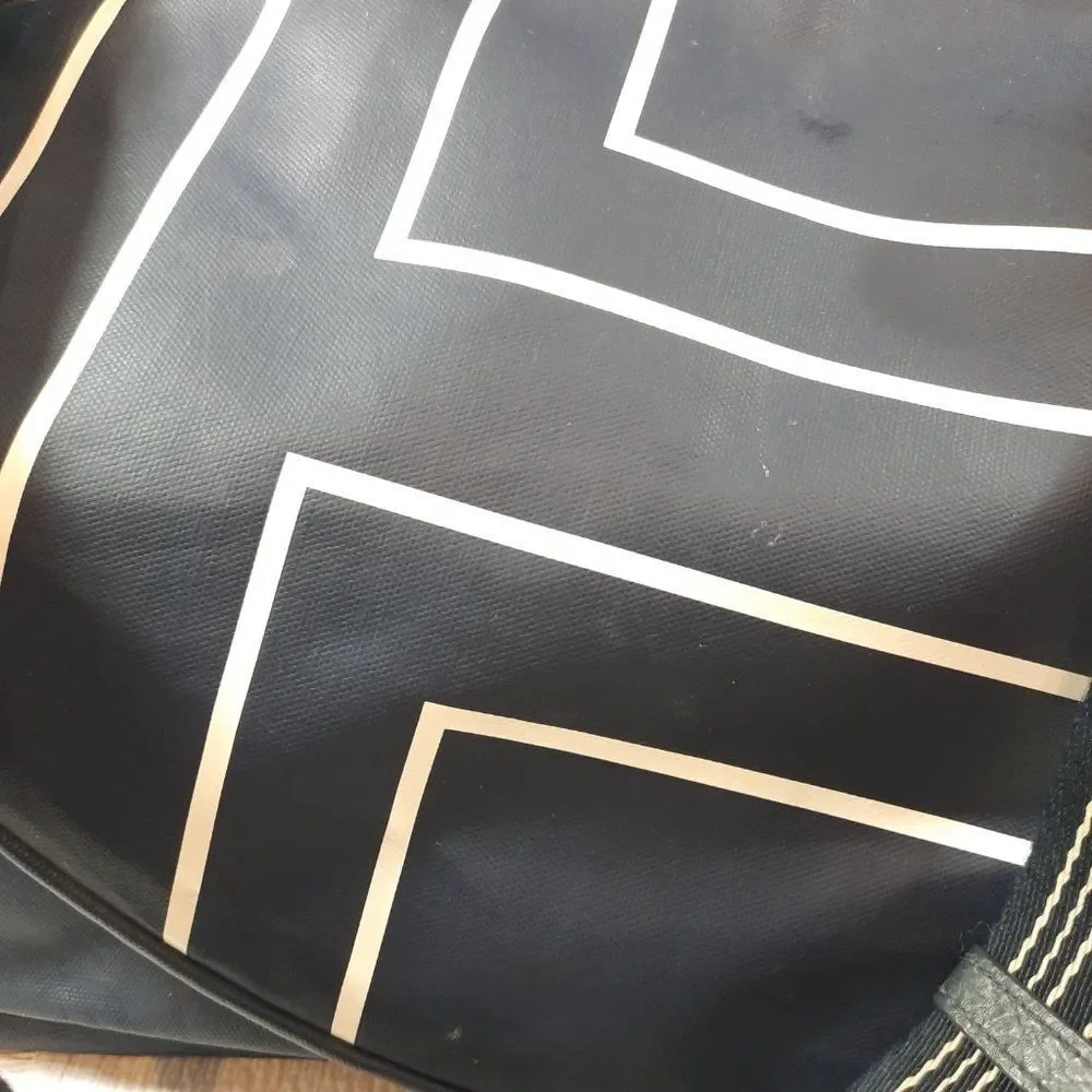 Tory Burch Sport Tennis Tote Bag pickle ball Navy Blue Racket stripes large READ